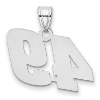 14k White Gold Polished Block Number 49 Pendant