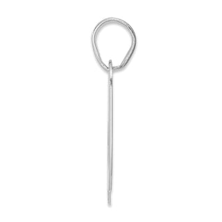 14k White Gold Polished Block Number 50 Pendant