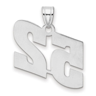 14k White Gold Polished Block Number 52 Pendant