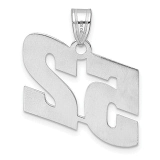 14k White Gold Polished Block Number 52 Pendant