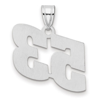 14k White Gold Polished Block Number 53 Pendant