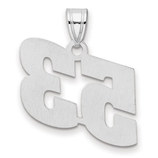 14k White Gold Polished Block Number 53 Pendant