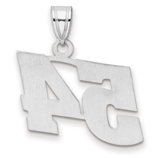 14k White Gold Polished Block Number 54 Pendant