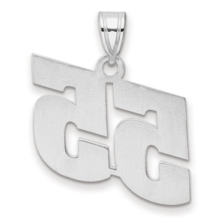 14k White Gold Polished Block Number 55 Pendant