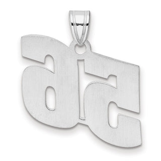 14k White Gold Polished Block Number 56 Pendant