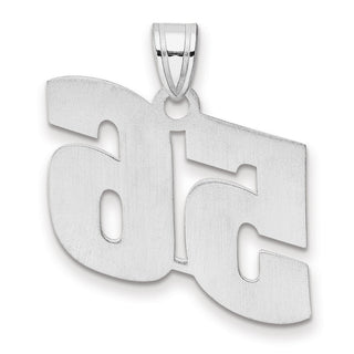 14k White Gold Polished Block Number 56 Pendant