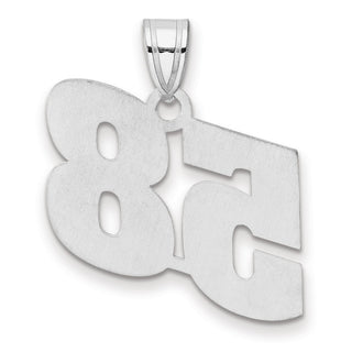 14k White Gold Polished Block Number 58 Pendant