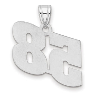 14k White Gold Polished Block Number 58 Pendant
