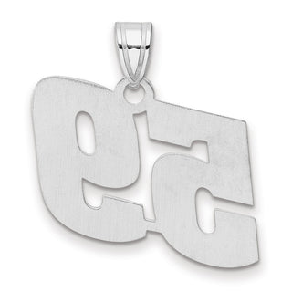 14k White Gold Polished Block Number 59 Pendant