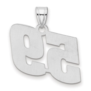 14k White Gold Polished Block Number 59 Pendant