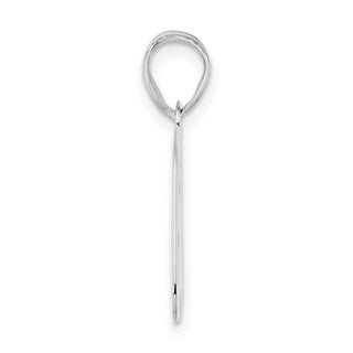 14k White Gold Polished Block Number 62 Pendant