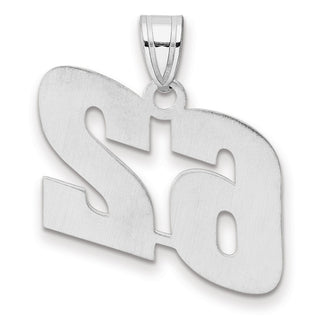 14k White Gold Polished Block Number 62 Pendant