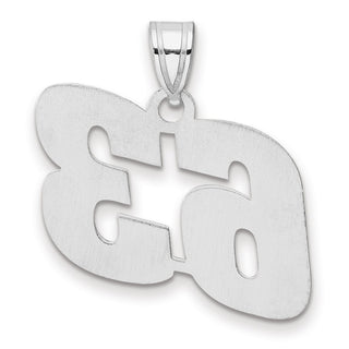 14k White Gold Polished Block Number 63 Pendant