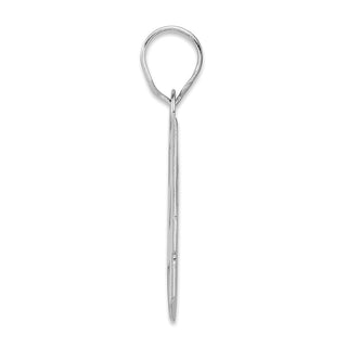 14k White Gold Polished Block Number 64 Pendant