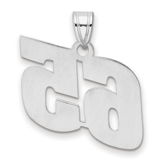 14k White Gold Polished Block Number 65 Pendant