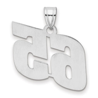 14k White Gold Polished Block Number 65 Pendant