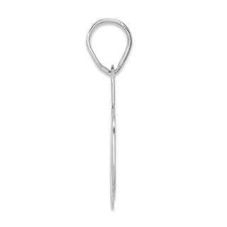 14k White Gold Polished Block Number 66 Pendant