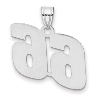 14k White Gold Polished Block Number 66 Pendant