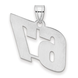 14k White Gold Polished Block Number 67 Pendant