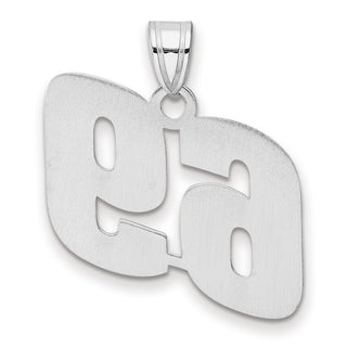 14k White Gold Polished Block Number 69 Pendant