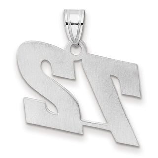 14k White Gold Polished Block Number 72 Pendant