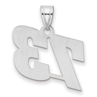 14k White Gold Polished Block Number 73 Pendant