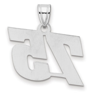 14k White Gold Polished Block Number 75 Pendant