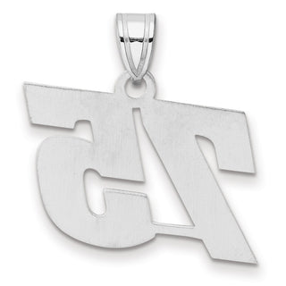 14k White Gold Polished Block Number 75 Pendant
