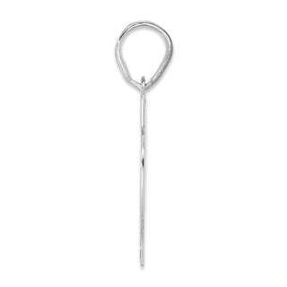 14k White Gold Polished Block Number 76 Pendant