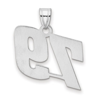 14k White Gold Polished Block Number 79 Pendant