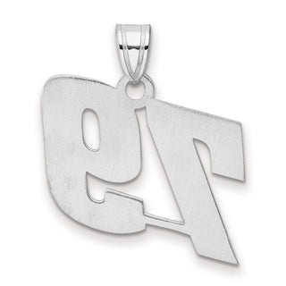 14k White Gold Polished Block Number 79 Pendant