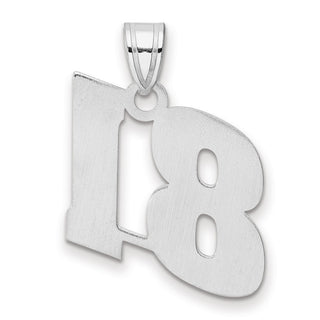 14k White Gold Polished Block Number 81 Pendant