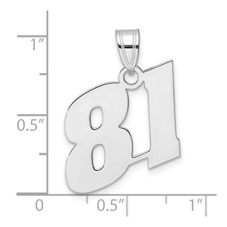 14k White Gold Polished Block Number 81 Pendant