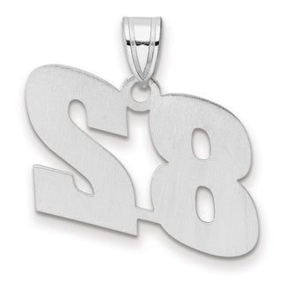 14k White Gold Polished Block Number 82 Pendant