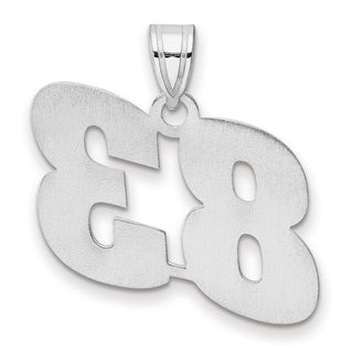 14k White Gold Polished Block Number 83 Pendant
