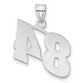 14k White Gold Polished Block Number 84 Pendant