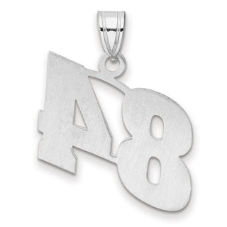 14k White Gold Polished Block Number 84 Pendant