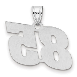 14k White Gold Polished Block Number 85 Pendant