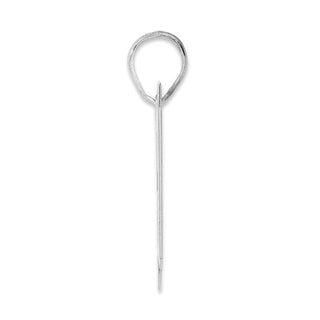14k White Gold Polished Block Number 87 Pendant