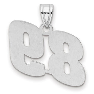 14k White Gold Polished Block Number 89 Pendant