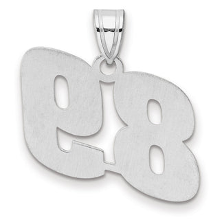 14k White Gold Polished Block Number 89 Pendant