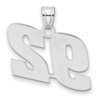 14k White Gold Polished Block Number 92 Pendant