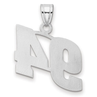 14k White Gold Polished Block Number 94 Pendant