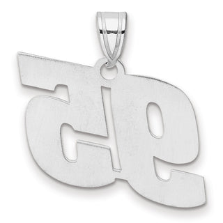 14k White Gold Polished Block Number 95 Pendant