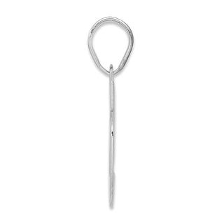 14k White Gold Polished Block Number 96 Pendant