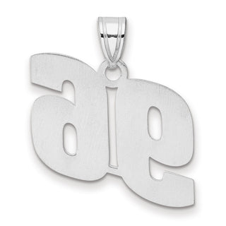 14k White Gold Polished Block Number 96 Pendant