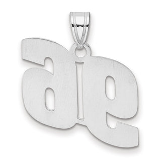14k White Gold Polished Block Number 96 Pendant