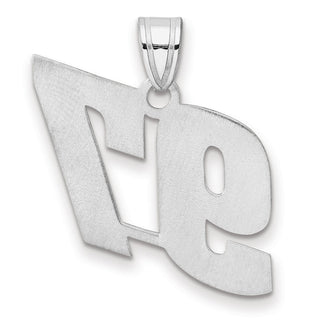 14k White Gold Polished Block Number 97 Pendant