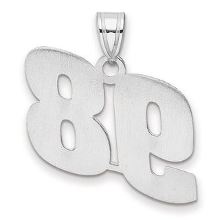 14k White Gold Polished Block Number 98 Pendant