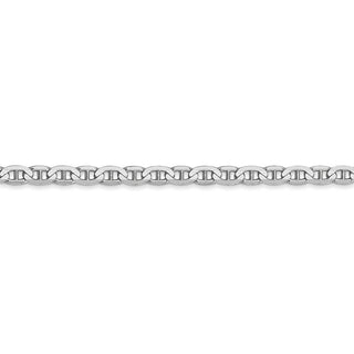 18" 14k White Gold 3mm Concave Anchor Chain Necklace